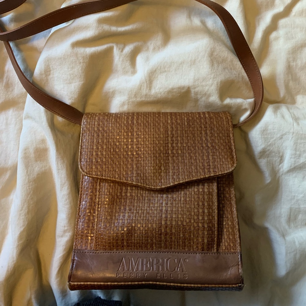 Vintage Perry Ellis leather bag